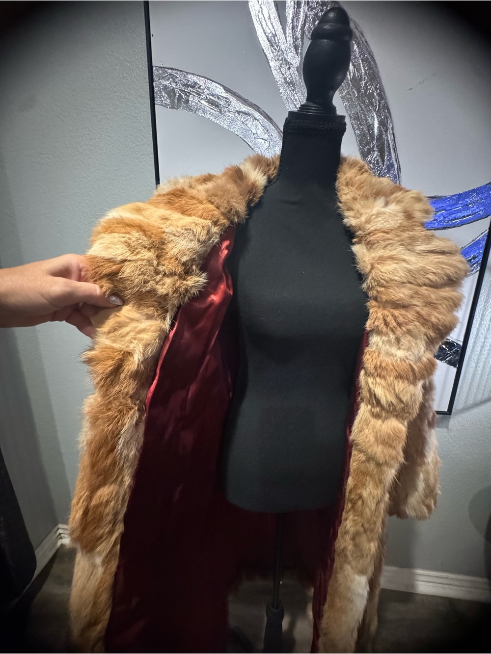 Vintage Rabbit Fur Coat in Warm Camel - Picture 5 of 15